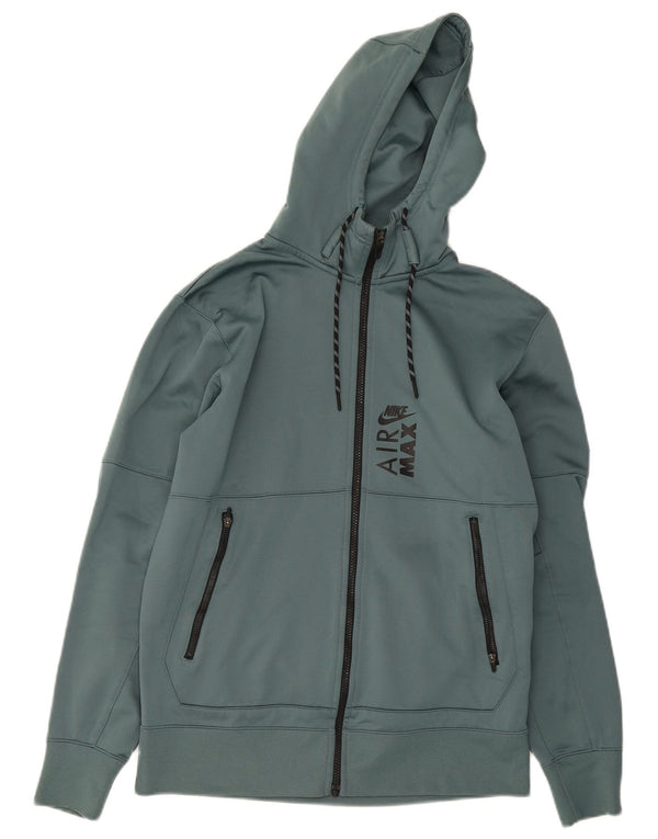 Pulover Nike Therma-Fit Graphic Zip pentru bărbați, poliester verde mediu