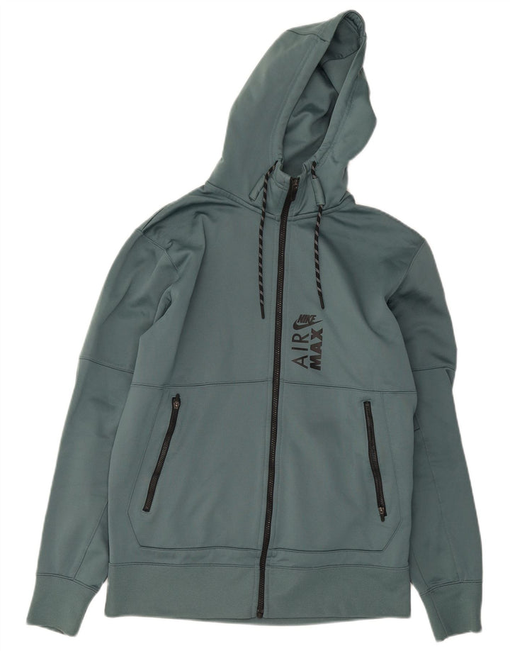 Pulover Nike Therma-Fit Graphic Zip pentru bărbați, poliester verde mediu