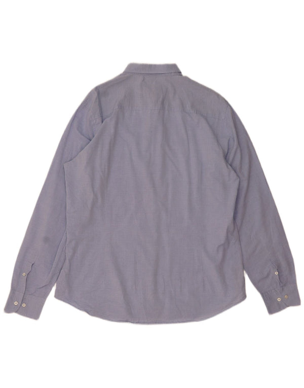 Cămașă Massimo Dutti pentru bărbați 2XL, bumbac cu dungi albastre