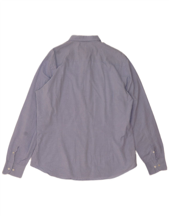 Cămașă Massimo Dutti pentru bărbați 2XL, bumbac cu dungi albastre