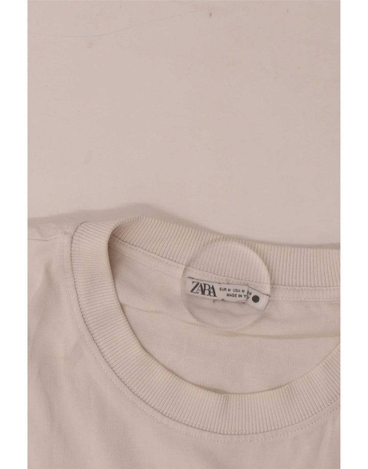 Tricou supradimensionat pentru femei Zara UK 14 Medium White