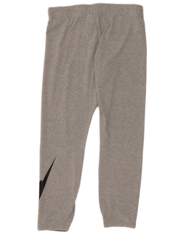 Leggings crop grafic Nike pentru femei UK 14 Sporturi mari din bumbac gri