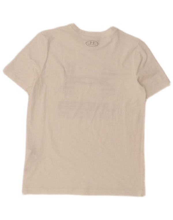 Tricou grafic Under Armour pentru băieți Top 13-14 ani XL Off White Sports