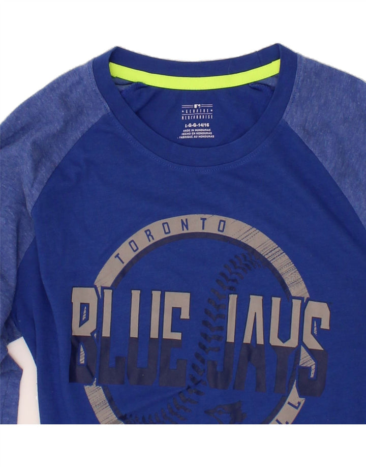 NBA Boys Graphic Top 3/4 Sleeve 14-15 Years Large Blue Colourblock Vintage NBA and Second-Hand NBA from Messina Hembry 