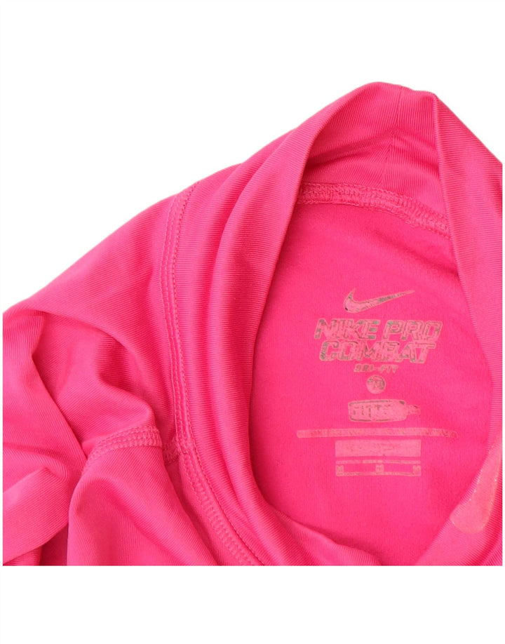 Top cu mânecă lungă Nike Dri Fit pentru femei UK 12 Poliester roz mediu