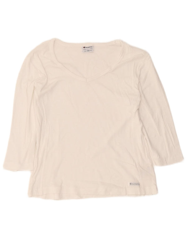 Top pentru femei Champion cu mâneci 3/4 UK 18 XL, bumbac alb