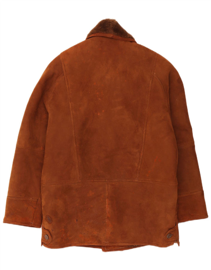 Jachetă vintage pentru bărbați din shearling IT 46, maro, din shearling
