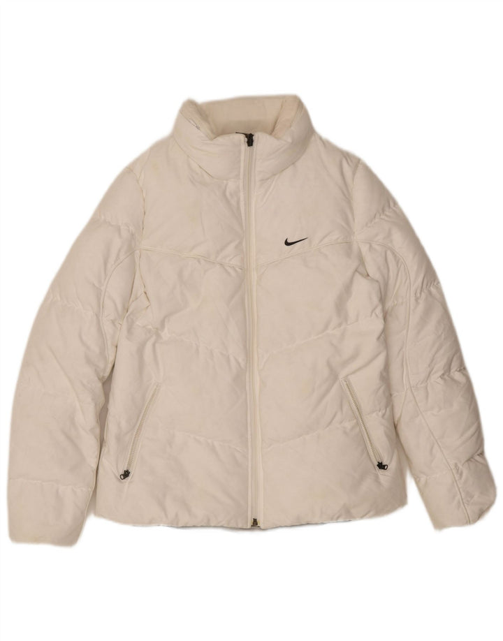 Jachetă căptușită Nike pentru femei UK 10/12 Poliester alb mediu