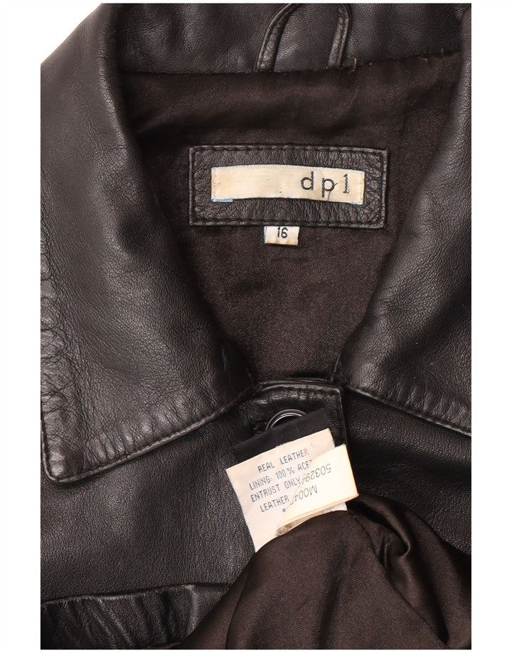Jachetă de piele vintage pentru femei UK 16, mare, neagră