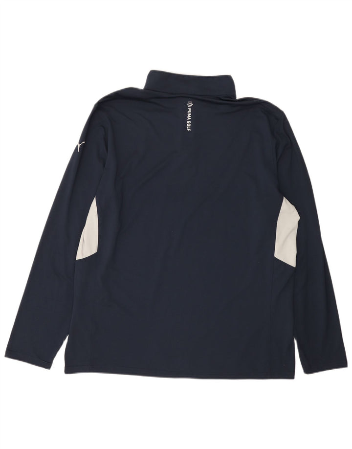 Top de trening Puma pentru bărbați, cu fermoar și gât, XL bleumarin, color block
