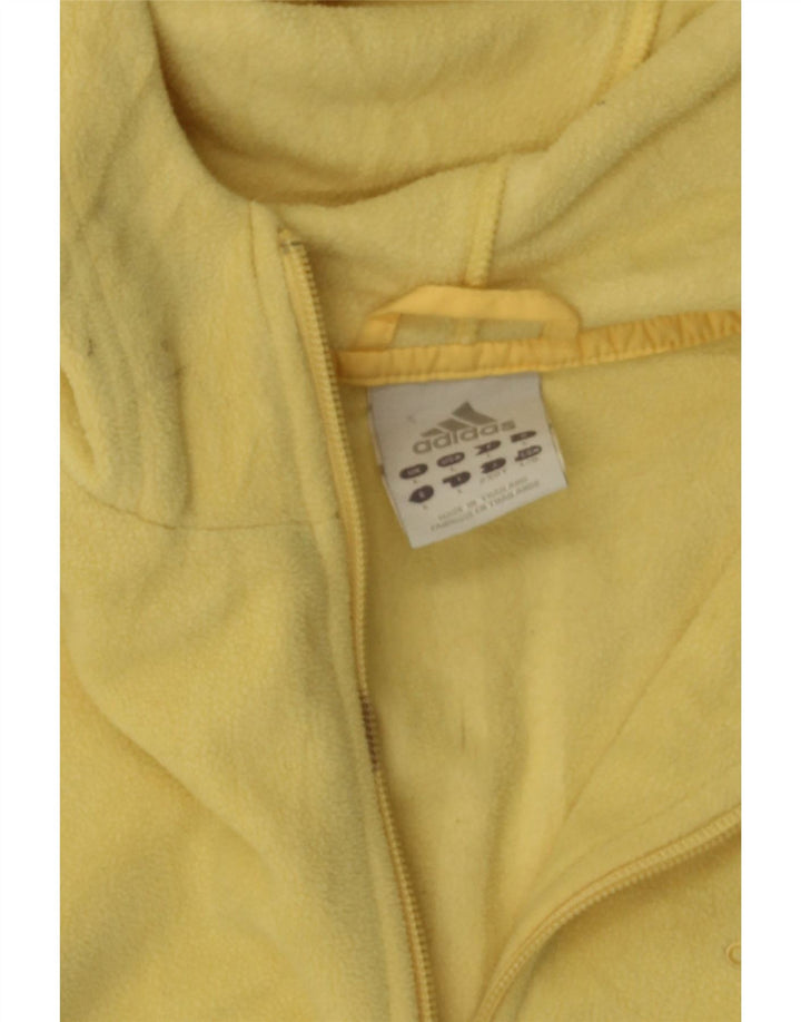 ADIDAS Womens Hooded Fleece Jacket UK 16 Large Yellow Polyester Vintage Adidas and Second-Hand Adidas from Messina Hembry 