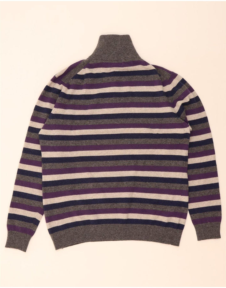 Pulover pentru bărbați Kappa, cu fermoar, cu gât, XL, lână cu dungi multicolore