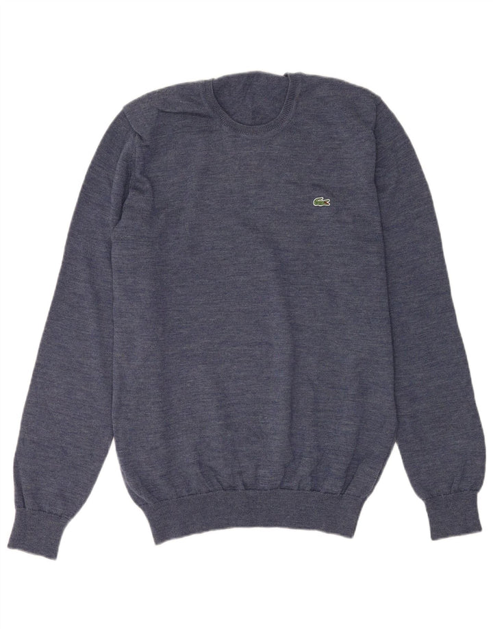 Pulover LACOSTE pentru bărbați, cu gât crew, mărimea 4, lână albastră medie