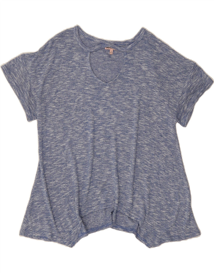 JUICY COUTURE Womens Asymmetric Tunic Top UK 14 Medium Blue Flecked Rayon Vintage Juicy Couture and Second-Hand Juicy Couture from Messina Hembry 