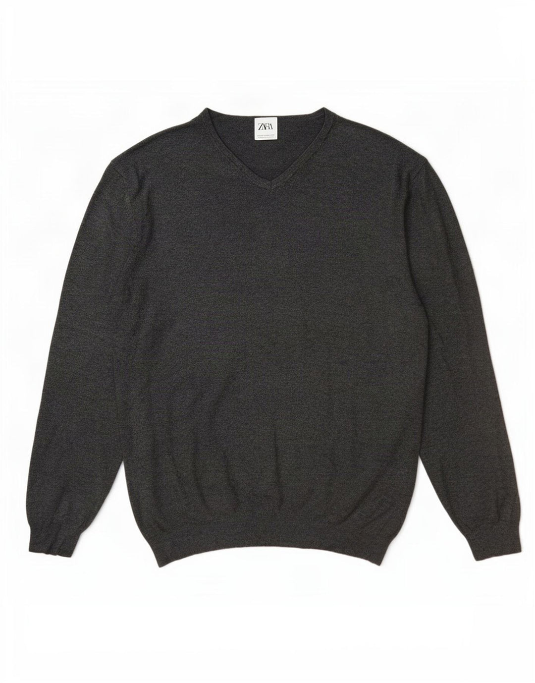 Pulover pentru bărbați Zara, cu decolteu în V, 2XL, viscoză gri