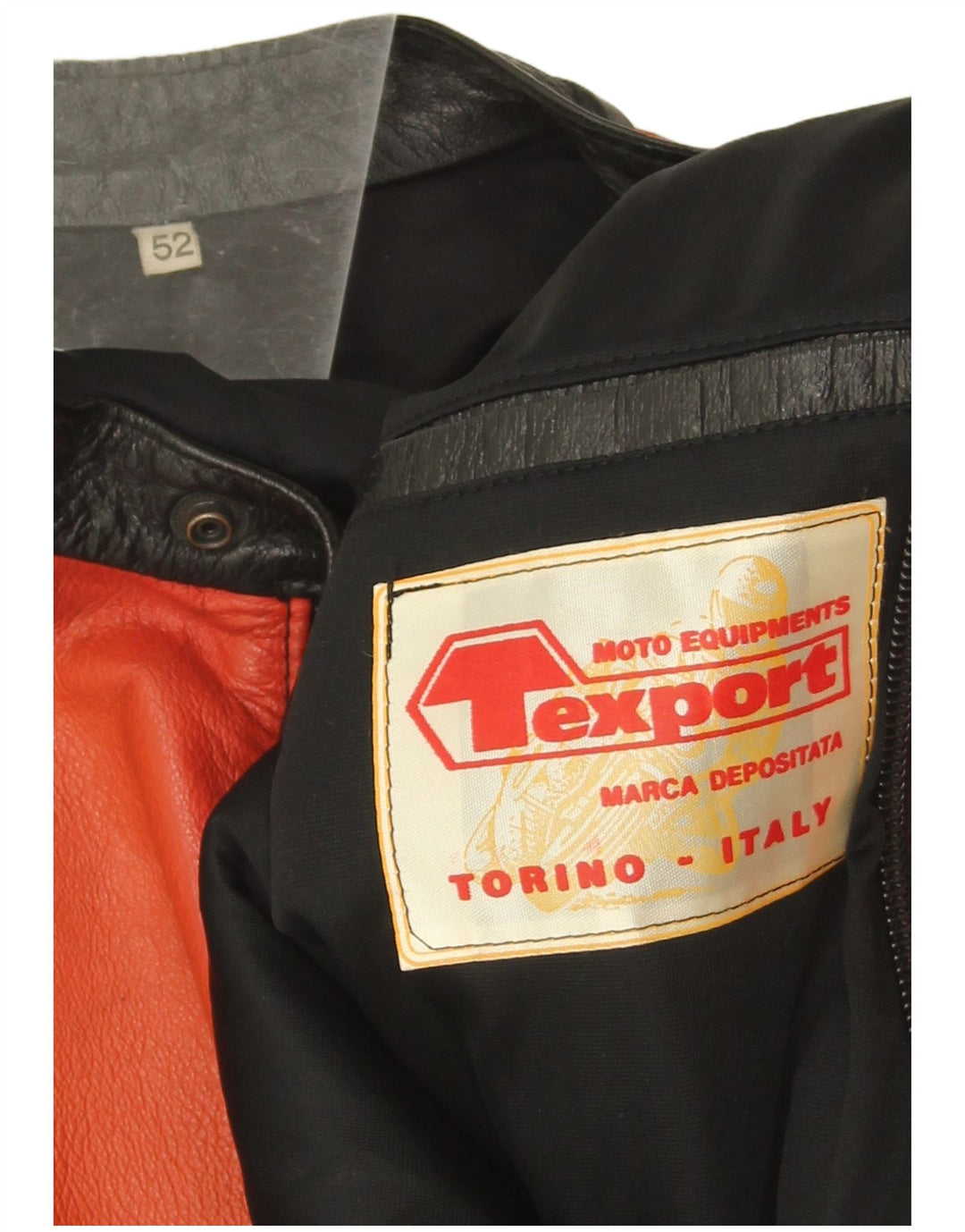 Jachetă vintage din piele pentru femei IT 52 2XL, roșu, bloc de culoare