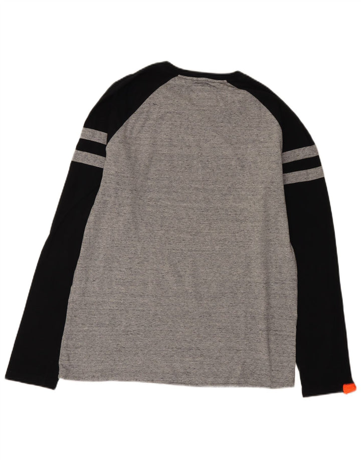 Top pentru bărbați Superdry cu mânecă lungă XL gri Colorblock