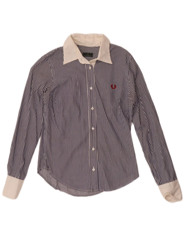 Cămașă Fred Perry pentru femei UK 10 mic, bleumarin, bumbac cu dungi