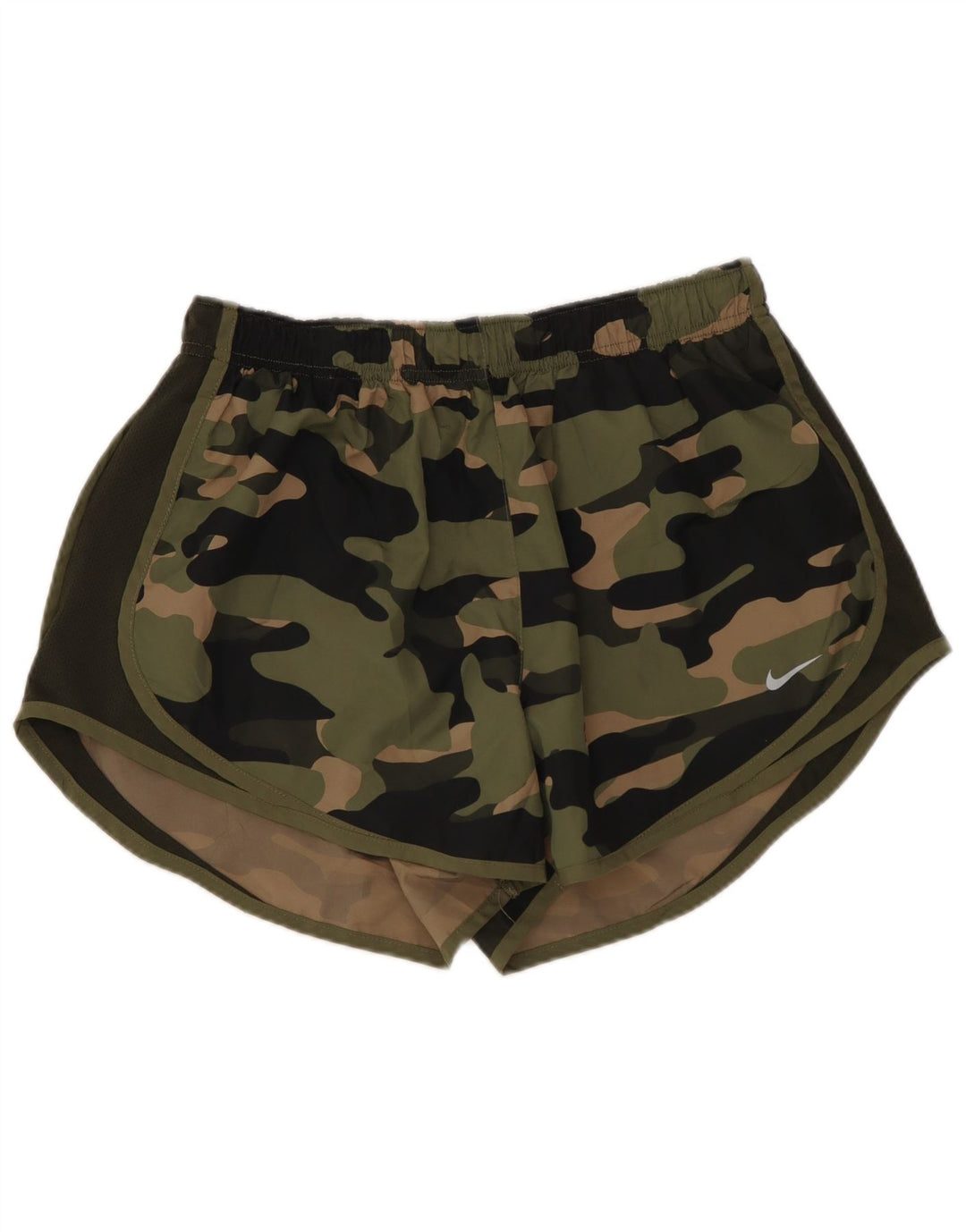 Pantaloni scurti sport NIKE Dri Fit pentru femei UK 14, mari, kaki, poliester de camuflaj