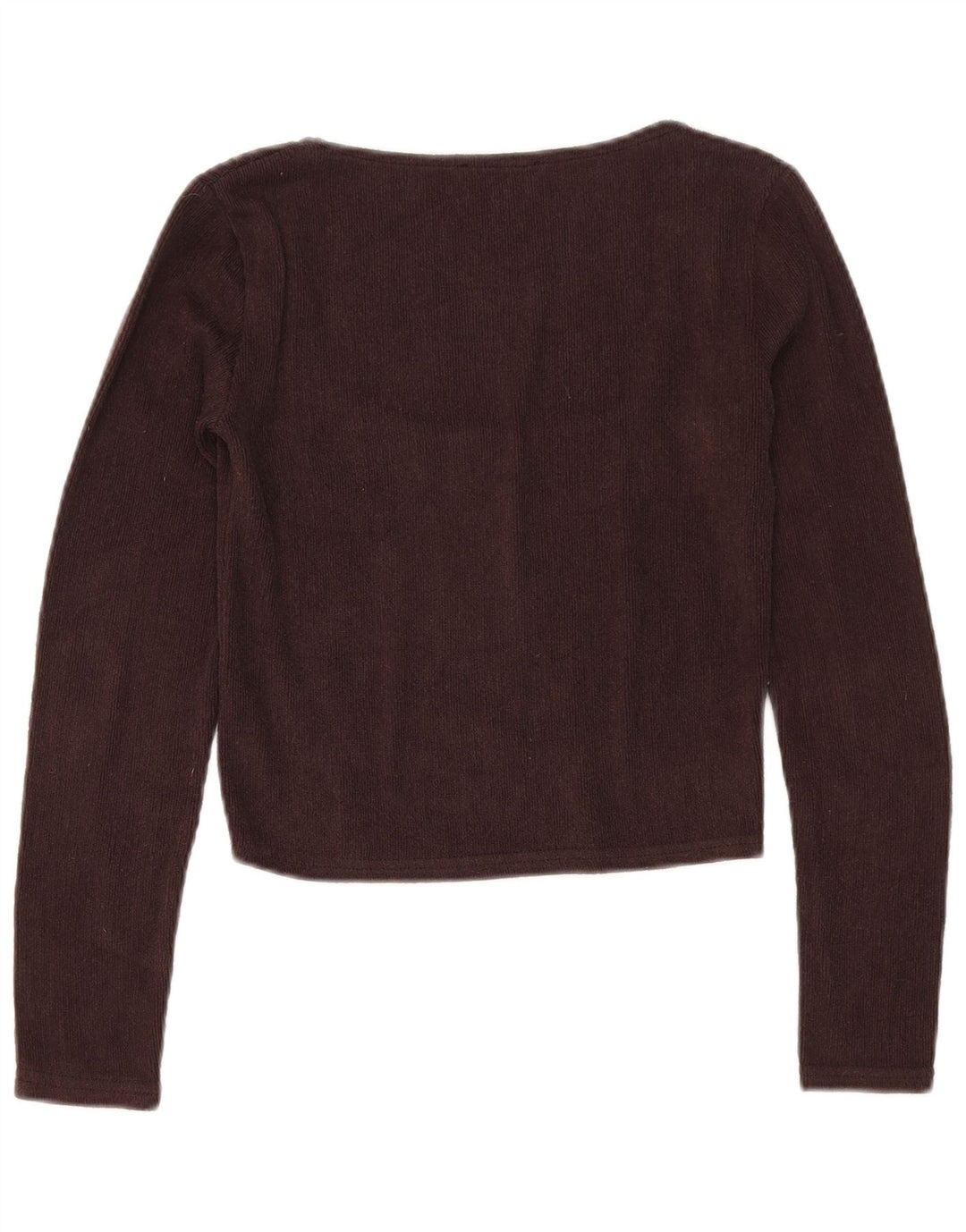 Crop Top pentru femei Zara cu mânecă lungă UK 12 Poliester maro mediu