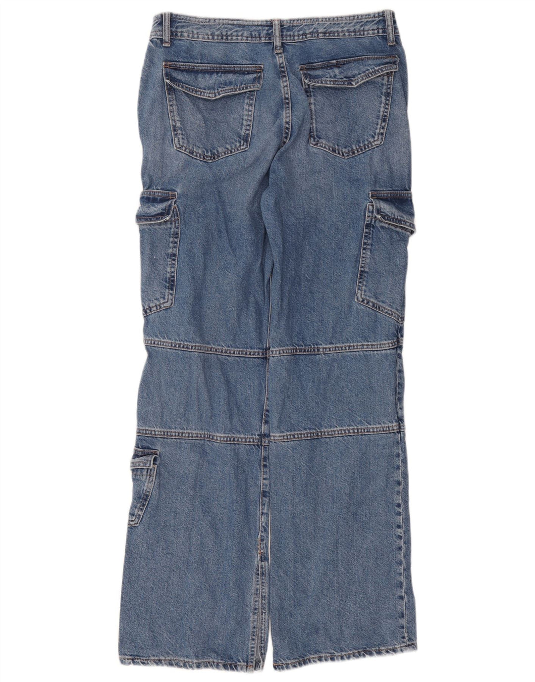 Blugi drepti cargo pentru femei Zara EU 40 Medium W30 L31 Blue Bumbac