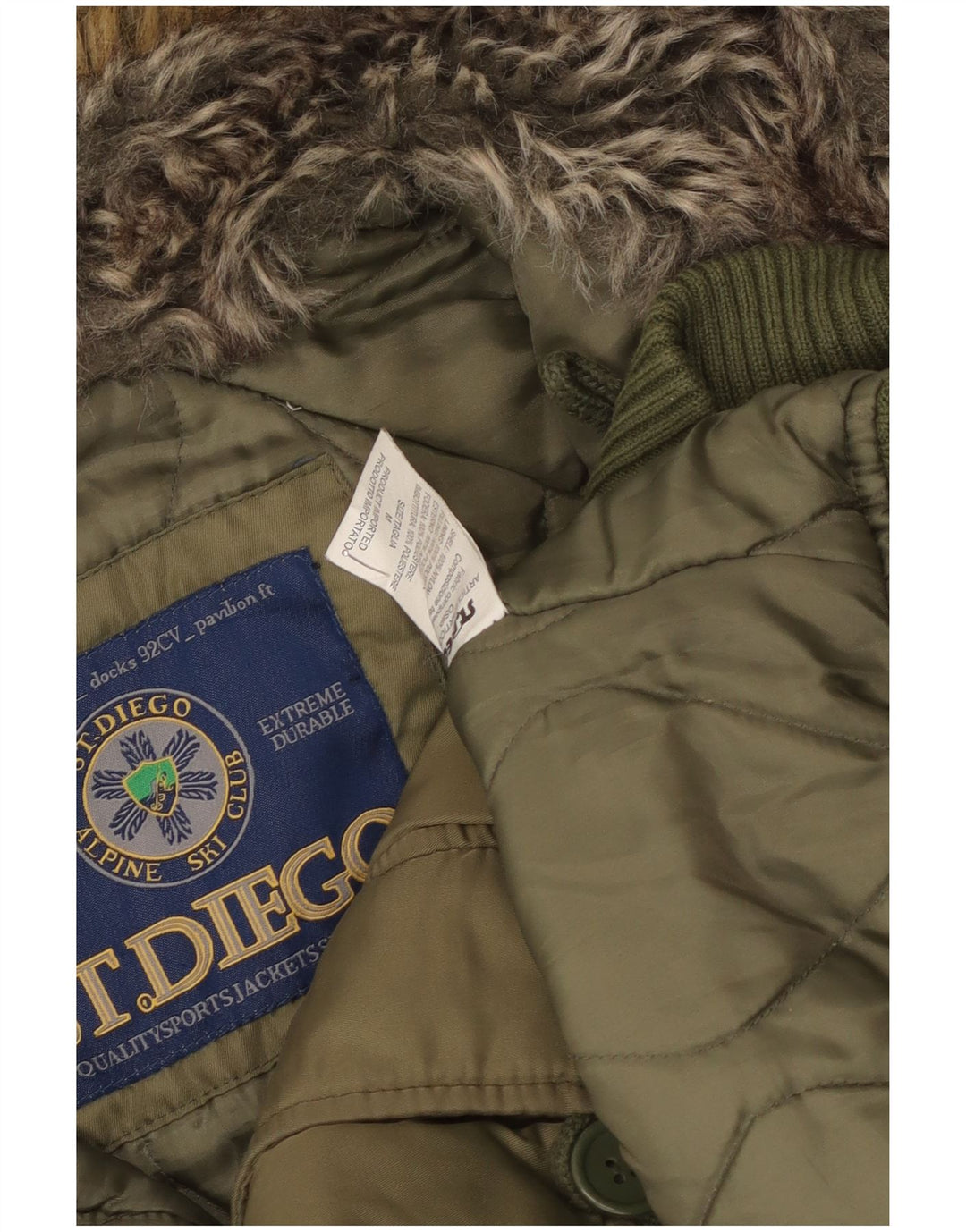 Jachetă de schi Vintage pentru bărbați cu glugă UK 38 Medium Khaki Nylon