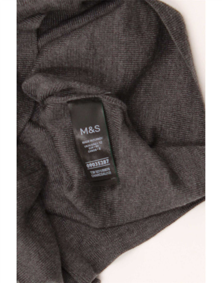 Pulover pentru femei Marks & Spencer cu gât rulat din viscoză, gri mediu, UK 12