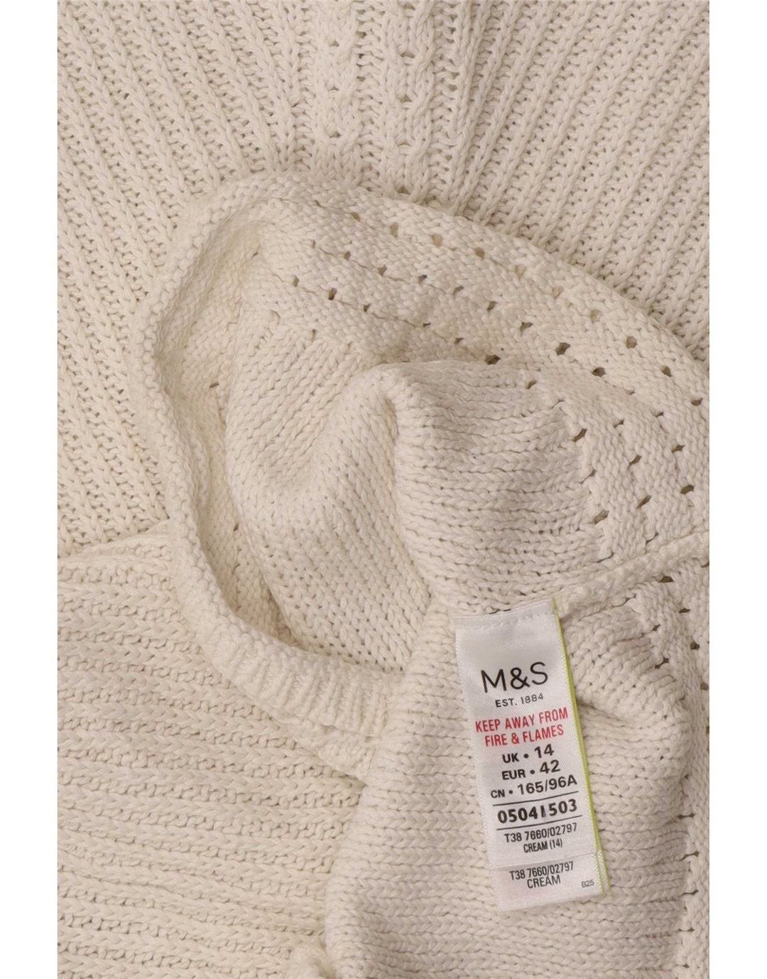 Pulover pentru femei Marks & Spencer cu gâtul cu barca UK 14 Medium Off White