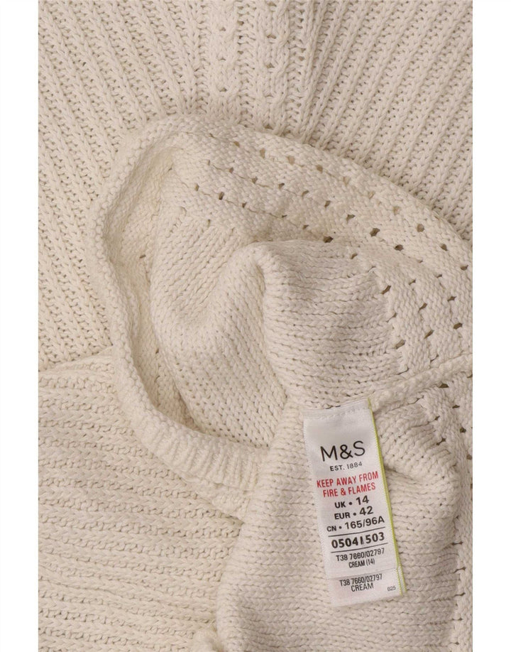 Pulover pentru femei Marks & Spencer cu gâtul cu barca UK 14 Medium Off White