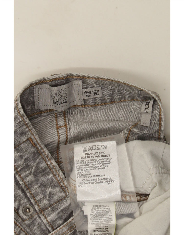 MARKS & SPENCER Blugi drepti pentru bărbați, cu ajustare normală, L34 L29, bumbac gri