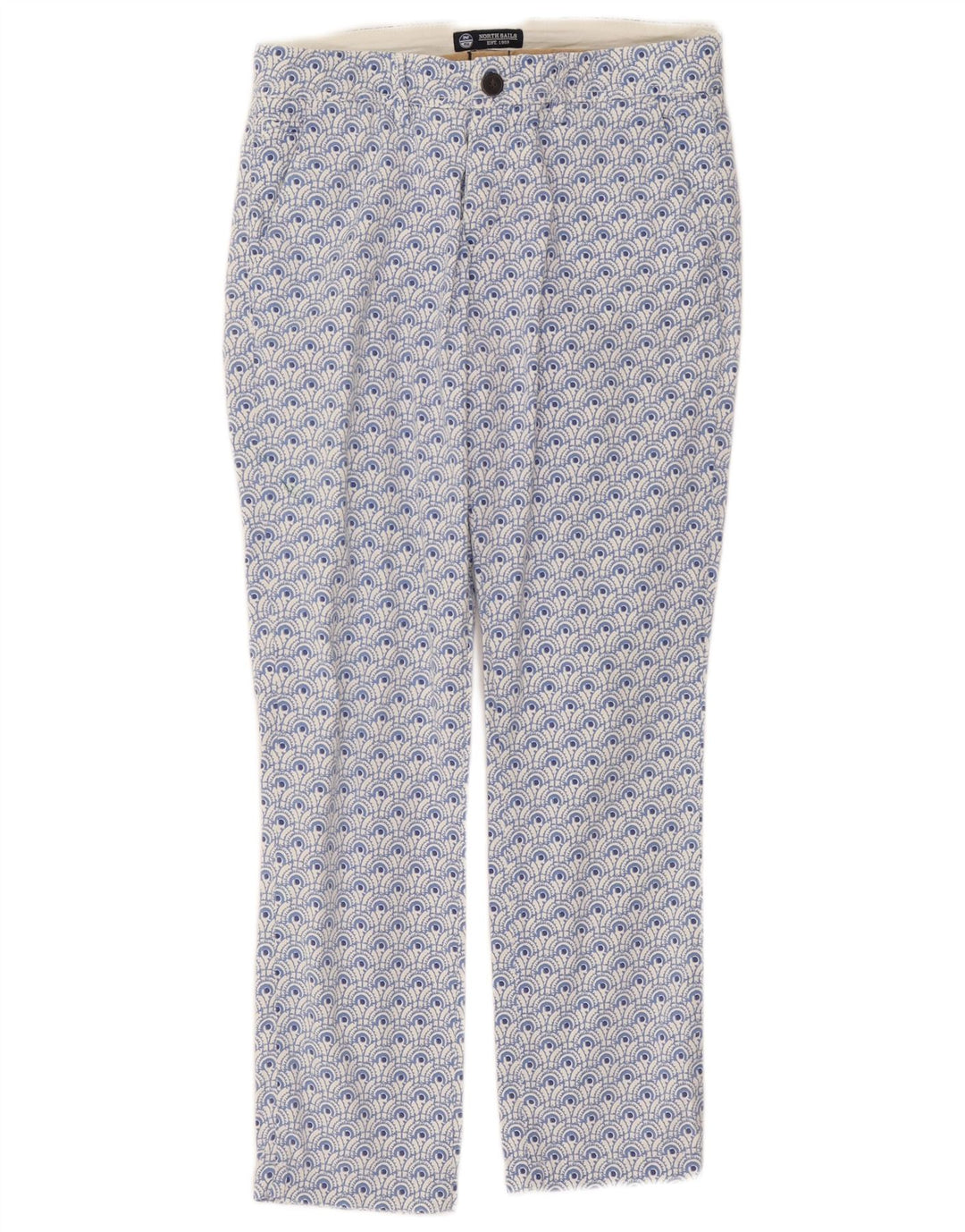 Pantaloni chino drepti North Sails pentru femei W30 L26 Blue Spotted