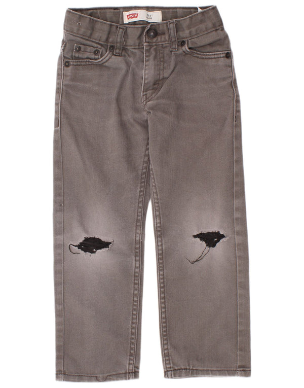 Levi's Boys 511 Distressed Slim Jeans 4-5 ani W22 L18 bumbac gri