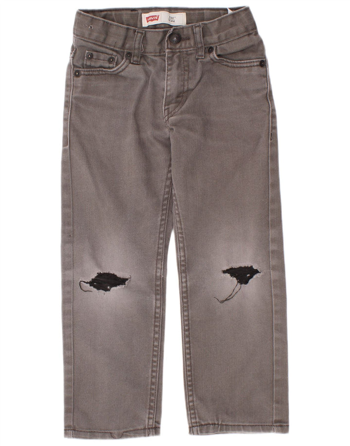 Levi's Boys 511 Distressed Slim Jeans 4-5 ani W22 L18 bumbac gri