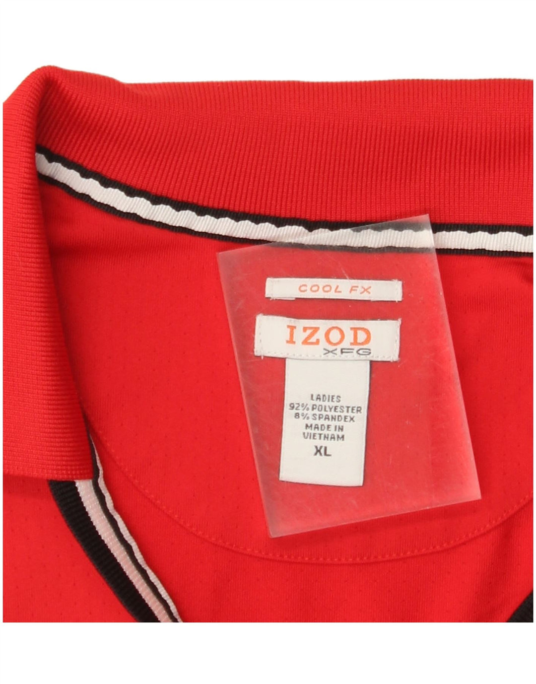 IZOD Tricou polo fără mâneci pentru femei UK 18 XL Poliester roșu