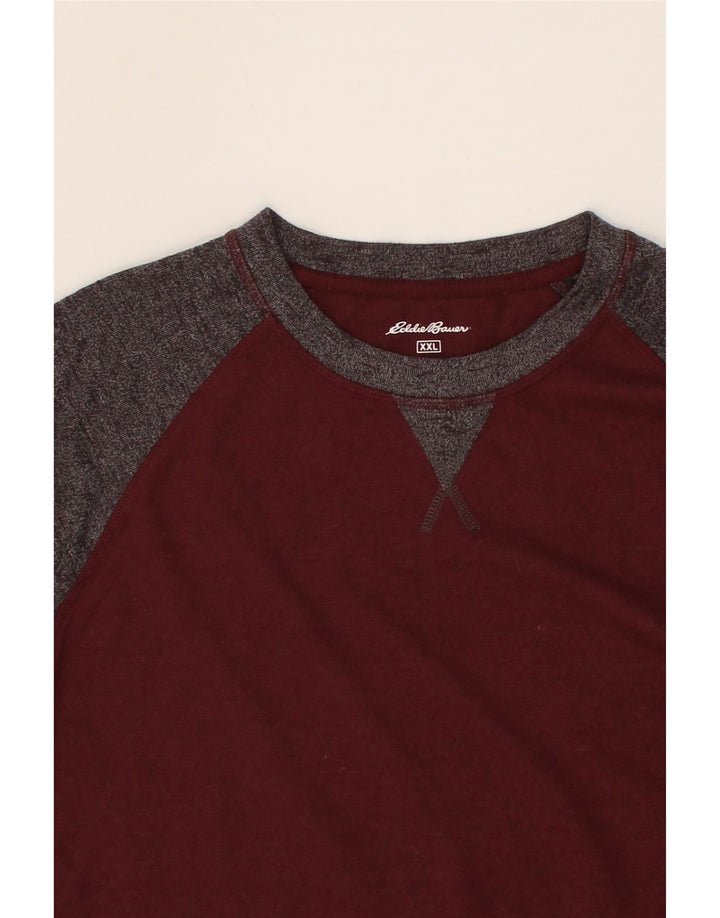 EDDIE BAUER Top pentru bărbați cu mânecă lungă 2XL maro, bumbac color bloc