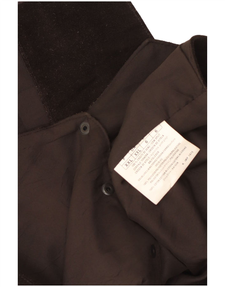 Vestă vintage pentru bărbați din piele intoarsa 2XL maro poliester