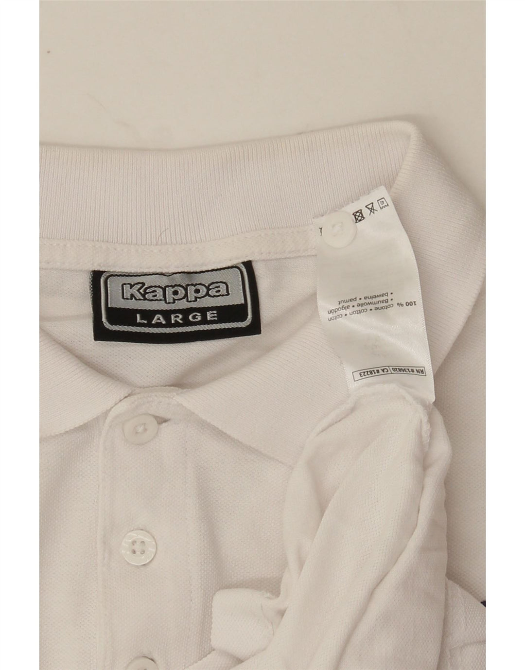 KAPPA Mens Polo Shirt Large White Cotton Vintage Kappa and Second-Hand Kappa from Messina Hembry 
