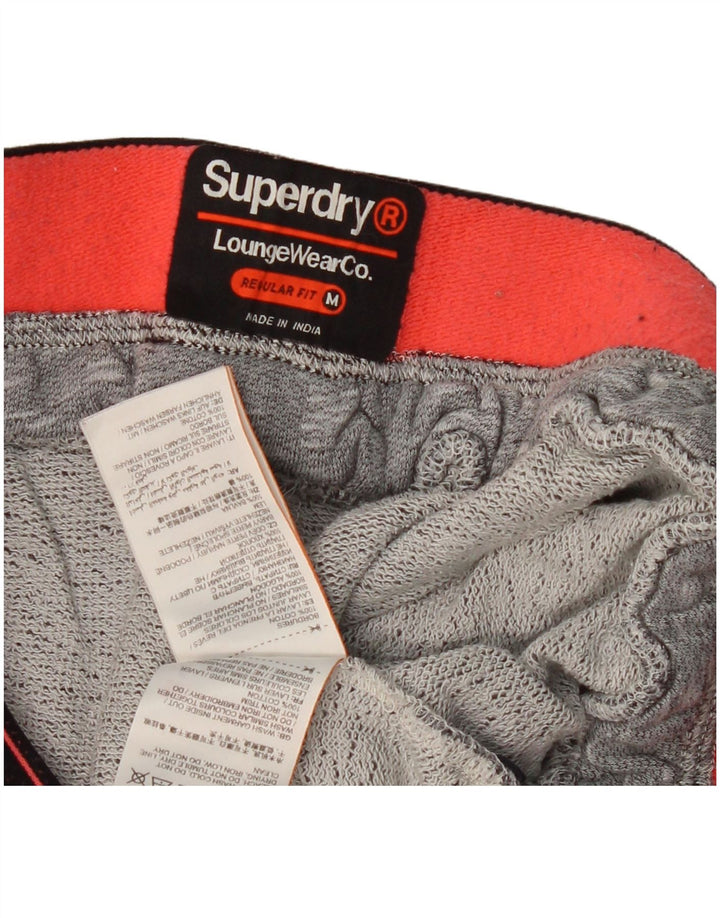 SUPERDRY Pantaloni de trening pentru bărbați, cu tăiere obișnuită, din bumbac cu pete, gri mediu