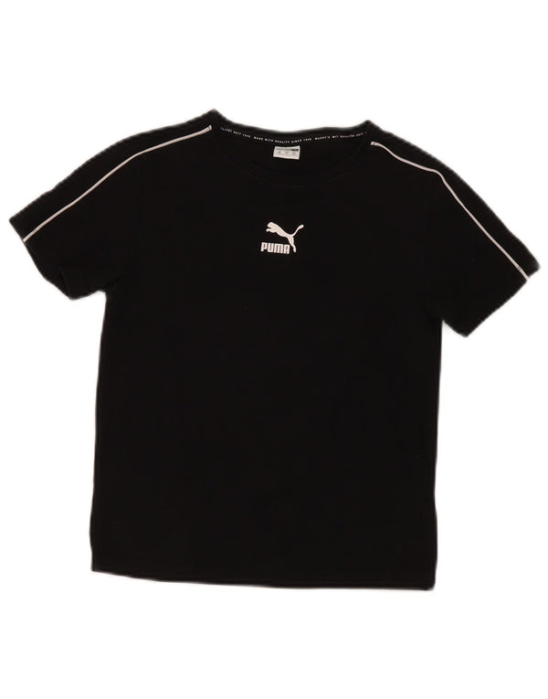 Tricou Puma Băieți Top 9-10 Ani XS Bumbac Negru