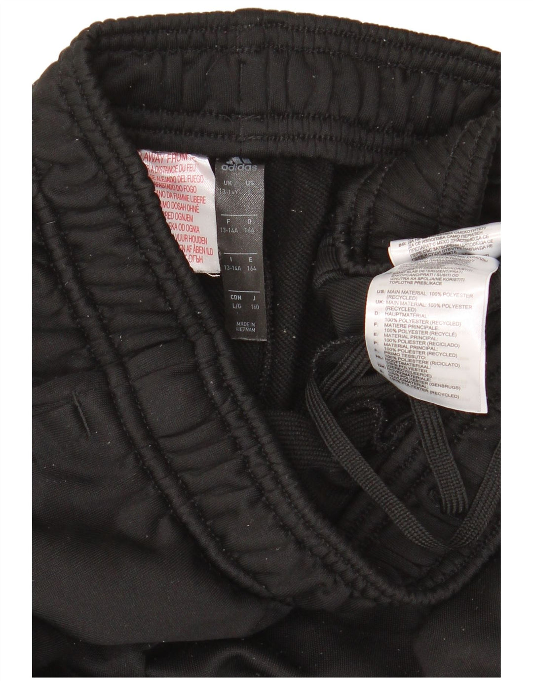 Adidas Băieți Pantaloni Trening Pantaloni Joggeri 13-14 Ani Poliester Negru