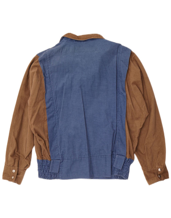 Vintage Mens Corduroy Jacket UK 40 Large Blue Colourblock Cotton