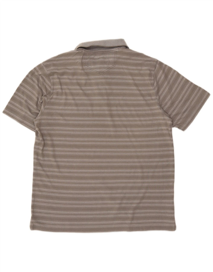 EDDIE BAUER Tricou polo pentru bărbați, bumbac cu dungi gri mediu