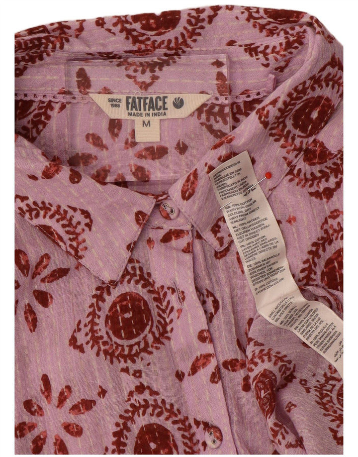 Cămașă supradimensionată pentru femei Fat Face UK 14 Medium Pink Geometric Bumbac