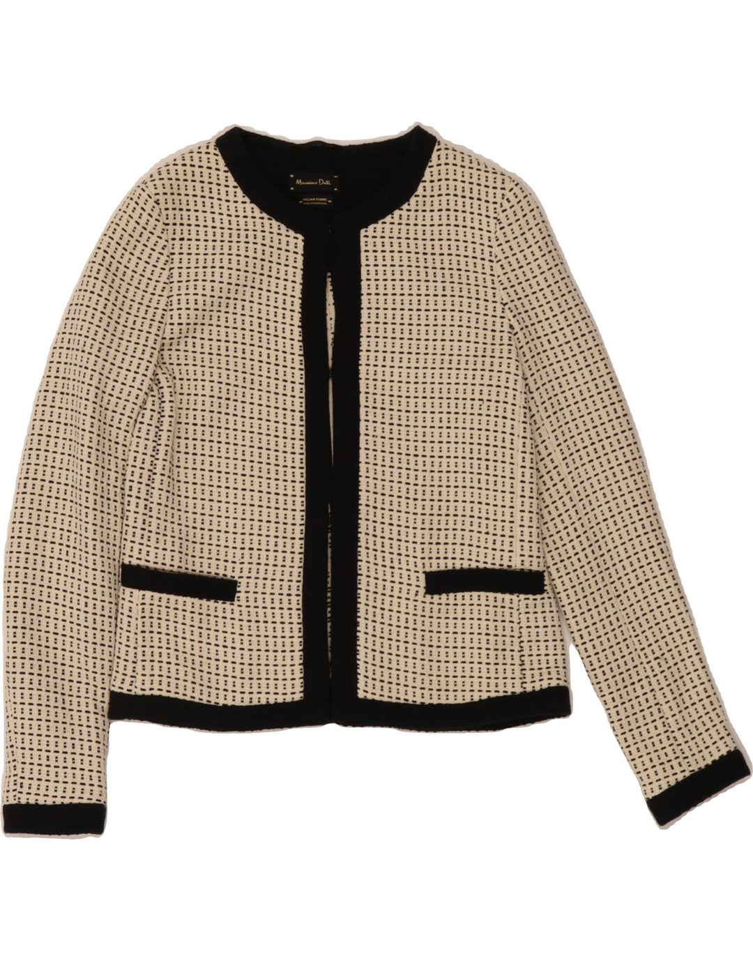 MASSIMO DUTTI Womens Blazer Jacket EU 36 XS Off White Check Cotton Vintage Massimo Dutti and Second-Hand Massimo Dutti from Messina Hembry 