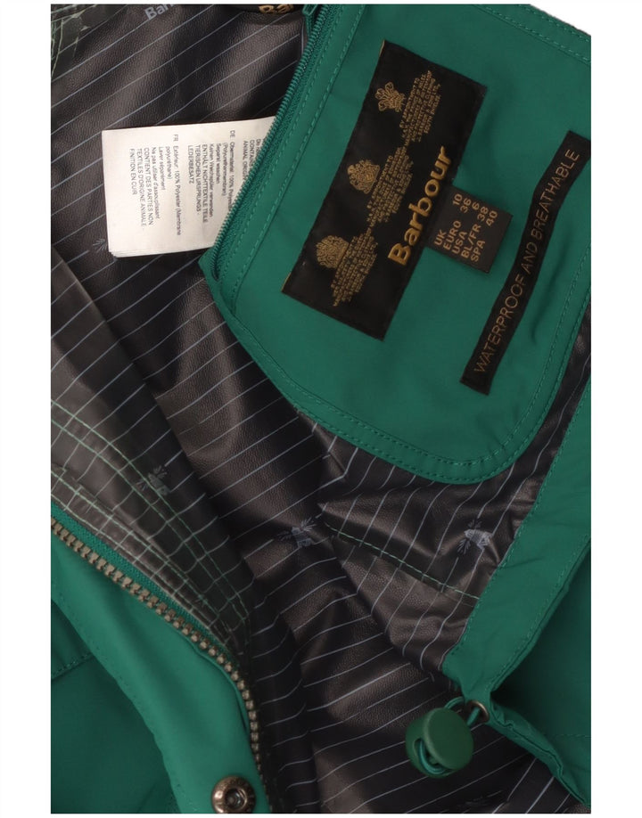 Jachetă de ploaie cu glugă pentru femei Barbour UK 10 Poliester verde mic