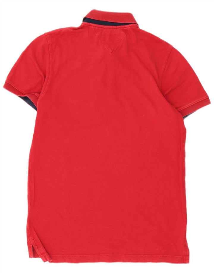 Tricou polo cu grafică Tommy Hilfiger pentru bărbați, bumbac roșu mic