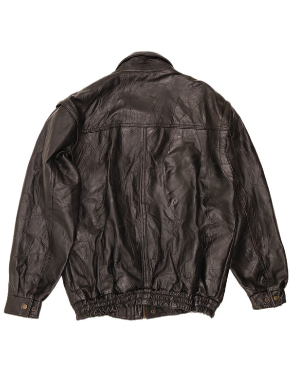 Jachetă de piele pentru bărbați VINTAGE UK 40, mare, neagră