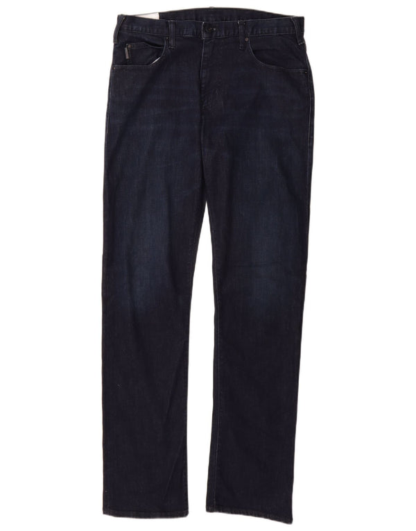 Blugi drepți pentru bărbați Emporio Armani L31 L32 Bumbac bleumarin