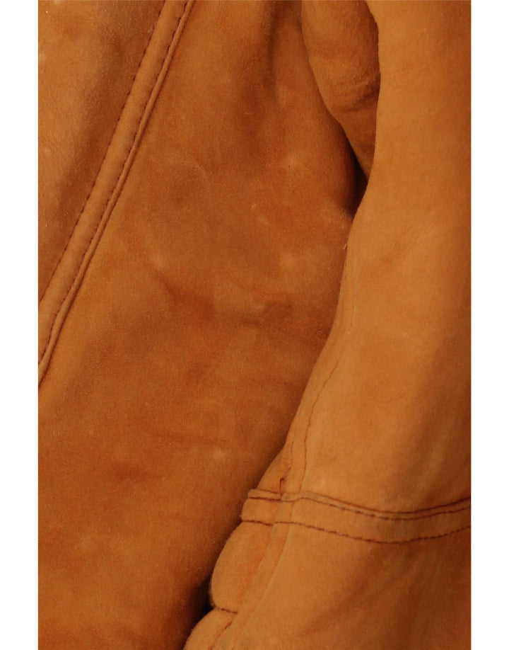 Jachetă din shearling pentru bărbați VINTAGE UK 40 mare maro