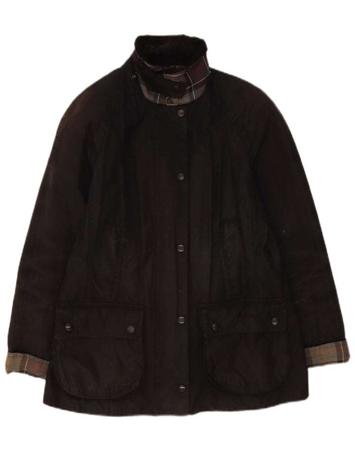 Jachetă supradimensionată pentru femei Barbour din bumbac cerat UK 10 Small Black